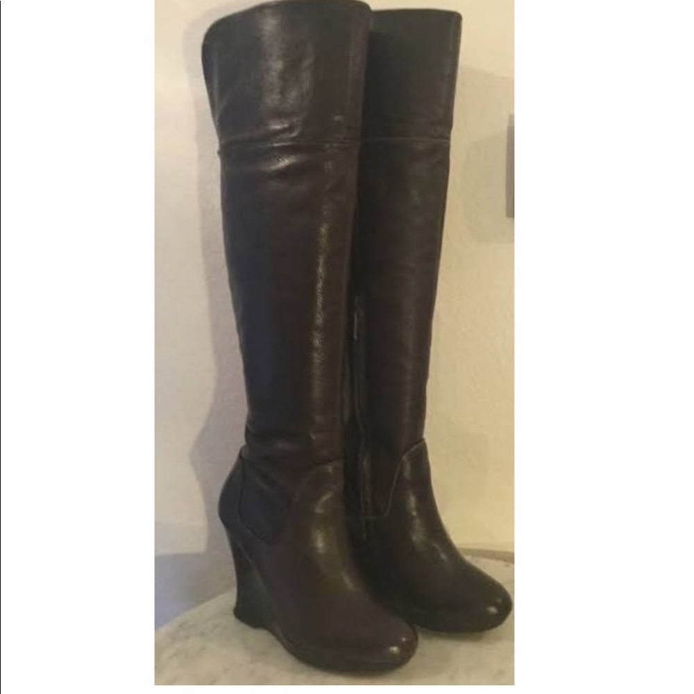 Saks Fifth Avenue Bianca OTK wedge boots. Sz 10
